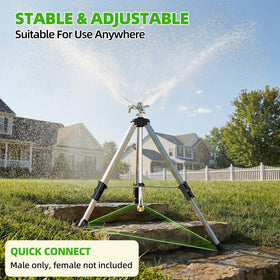 SPECILITE adjustable-height sprinkler for targeting beds, shrubs, or lawns.
