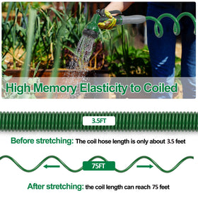 SPECILITE EVA-curly hose close-up shows flexible material and kink resistance