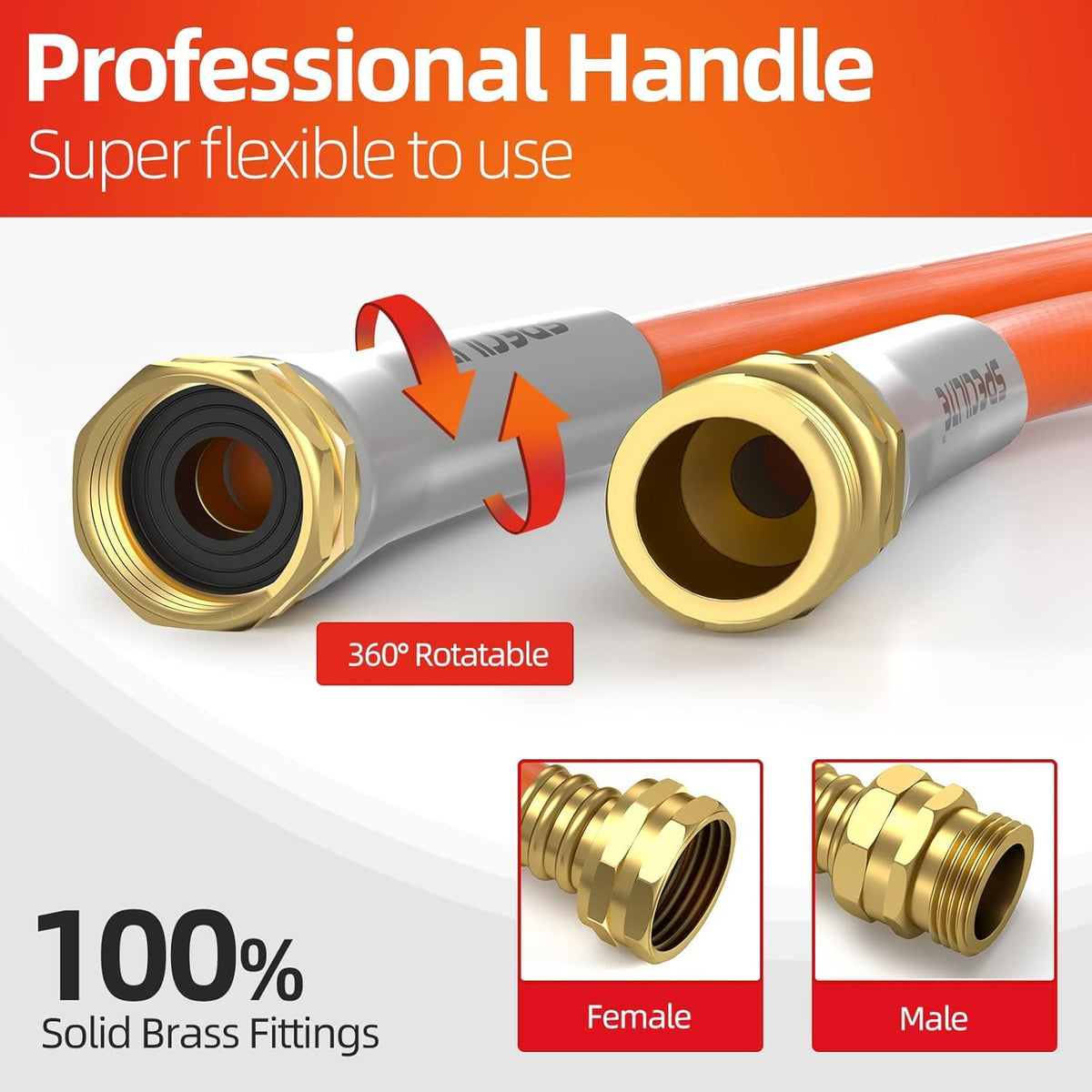 SPECILITE 360° rotating handle enhances comfortable, ergonomic watering.