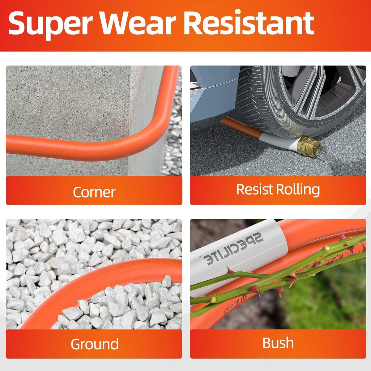 SPECILITE all-weather hose operates from -18°F to 140°F in any season.