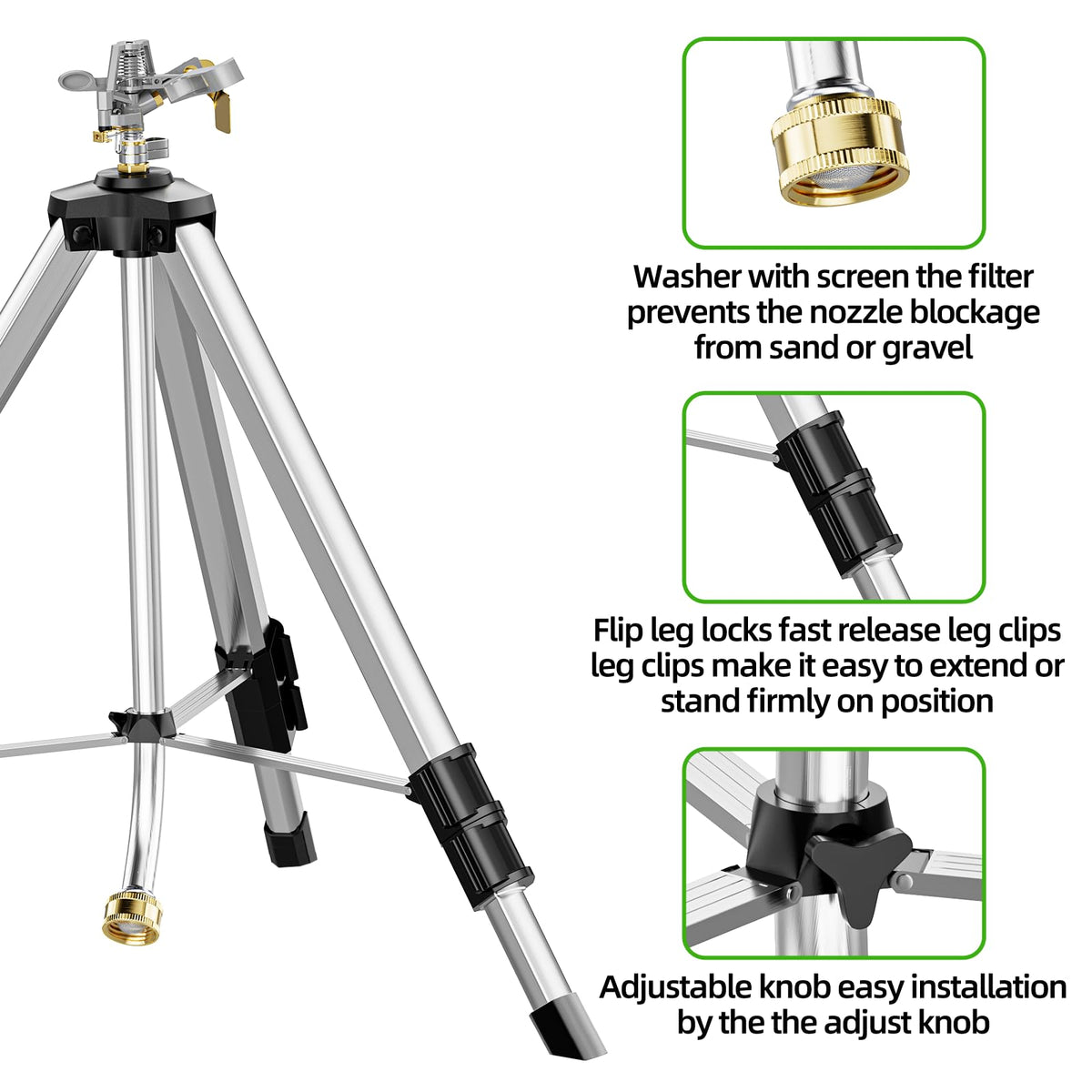 SPECILITE heavy-duty brass head resists corrosion and wear