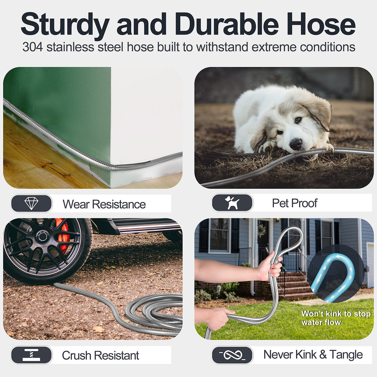 SPECILITE heavy-duty steel hose withstands wear and weather