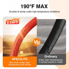 SPECILITE flexible rubber hose displaying kink resistance during use