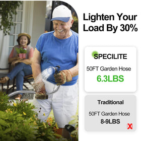 SPECILITE kink-resistant hose designed for easy weaving around plants