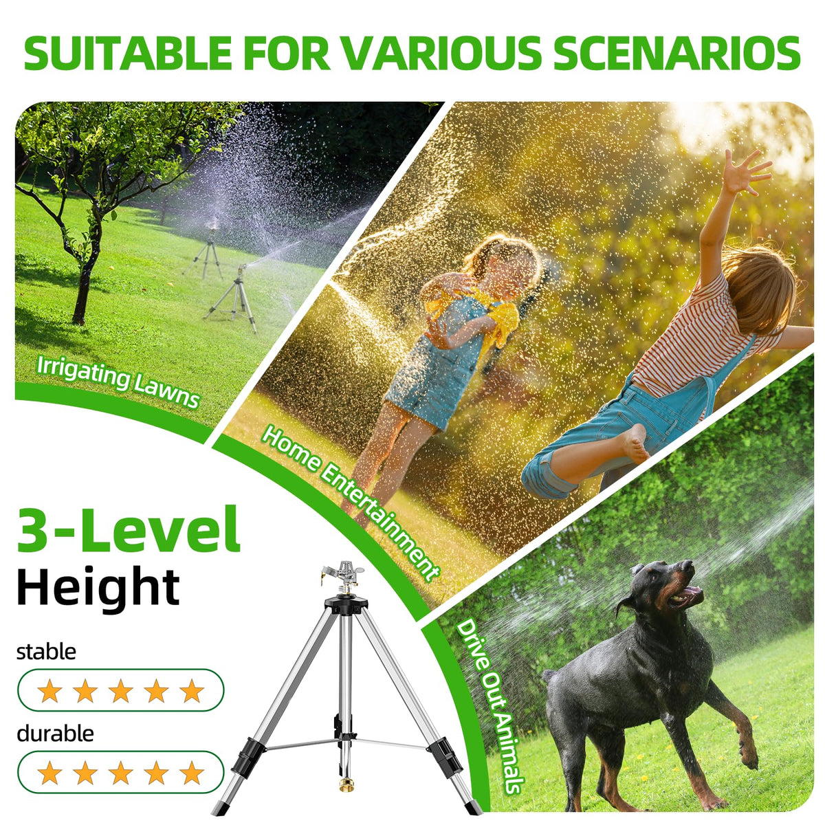 SPECILITE lightweight sprinkler at 3.9 lb moves easily across your yard.