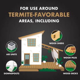 Spectracide 96410 Termite Killer bottle illustrating coverage up to 16,000 square feet.