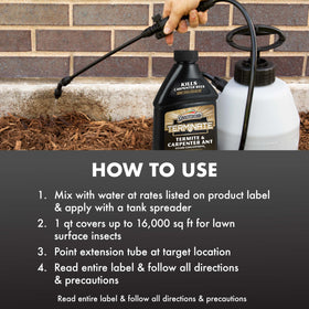 Spectracide 96410 Termite Killer bottle on a deck with pest protection in mind.