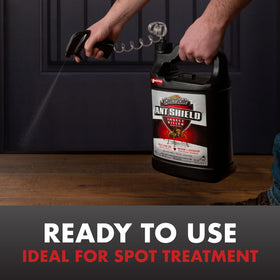 Spectracide Ant Shield bottle indoors forms a durable barrier against ants.