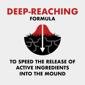 Spectracide Fire Ant Shield granules being poured onto a mound for fast action