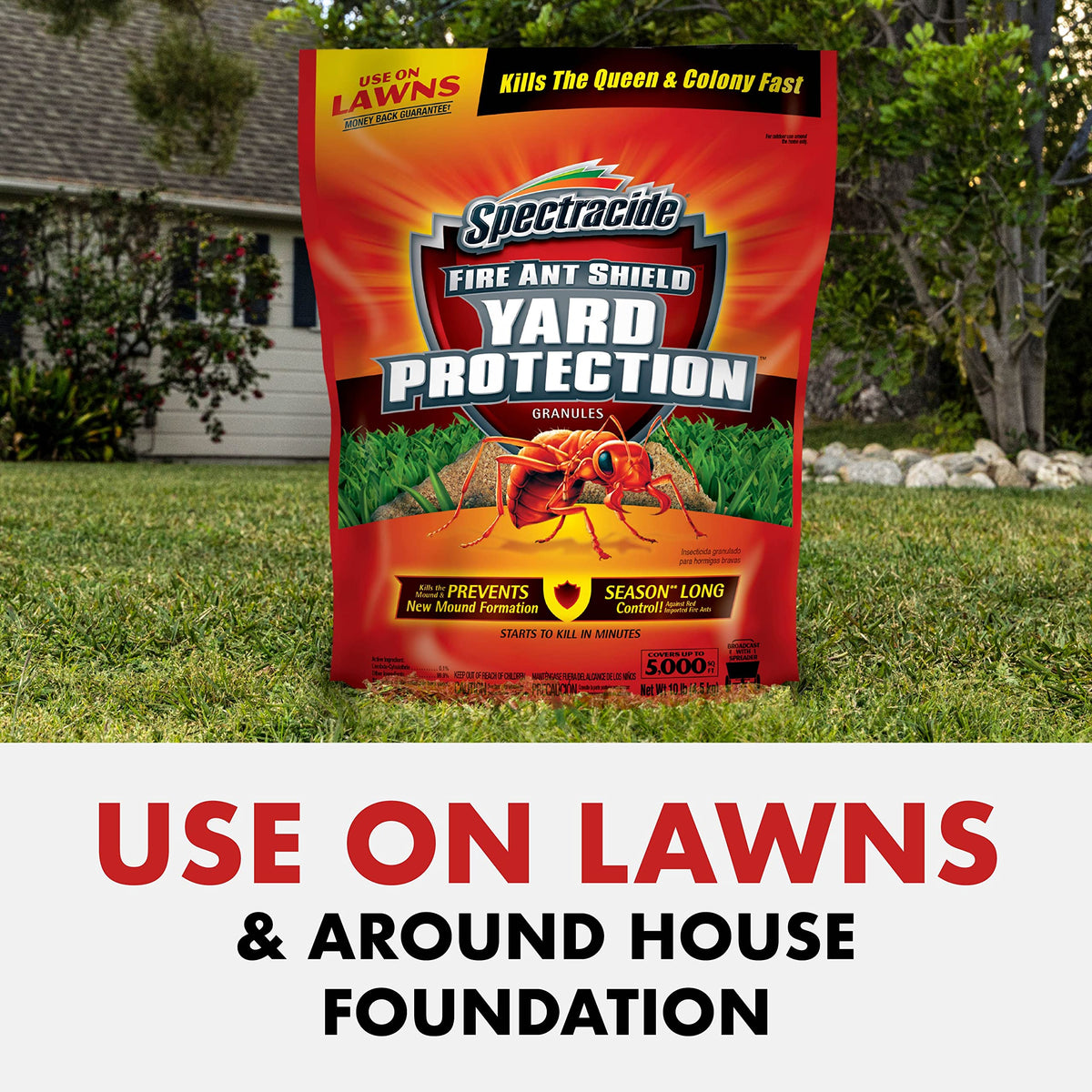 Treat outside lawns up to 5,000 square feet with a spreader using Spectracide Shield.