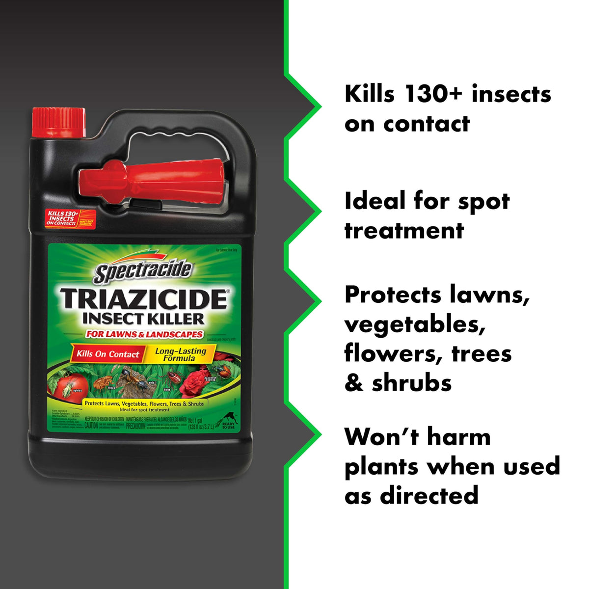 Spectracide Insect Killer label close-up on ready-to-use spray.
