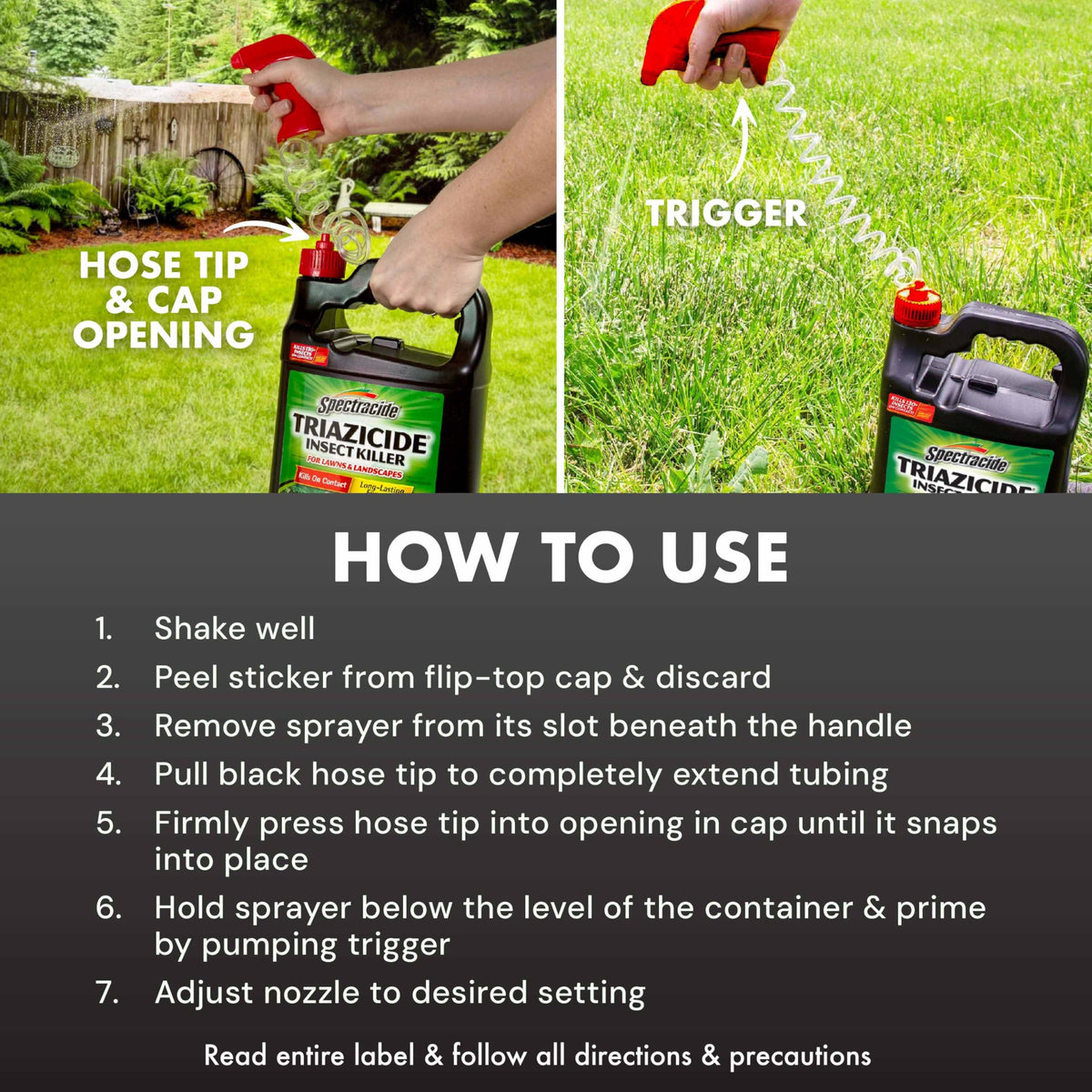 Spectracide Insect Killer applied to lawns and flower beds.