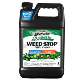 Spectracide Large Plot Weed Stop bottle front for lawn weed control