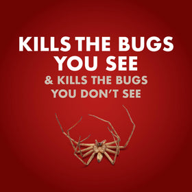 Killer 500+ listed insects by contact shown on exterior wall.