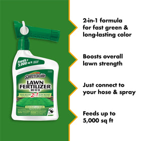 Spectracide QuickFlip hose-end sprayer attached for mess-free lawn application