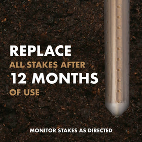 Easy installation of Spectracide Terminate stake near the home.