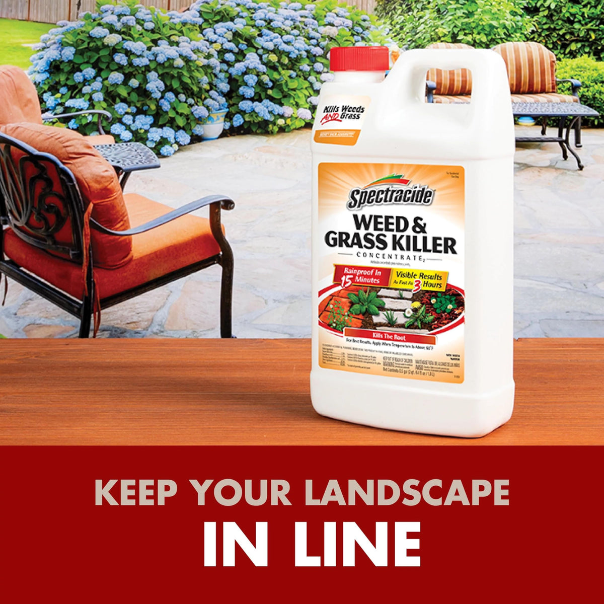Spectracide shows results within hours for faster weed clearing.