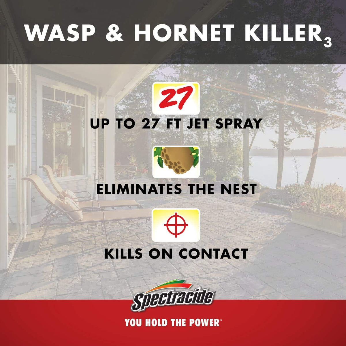 Spectracide Wasp and Hornet Killer sunset-application helps reduce insect activity at dusk.