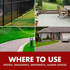 Spectracide Weed and Grass Killer Concentrate near foundation and perimeter fencing