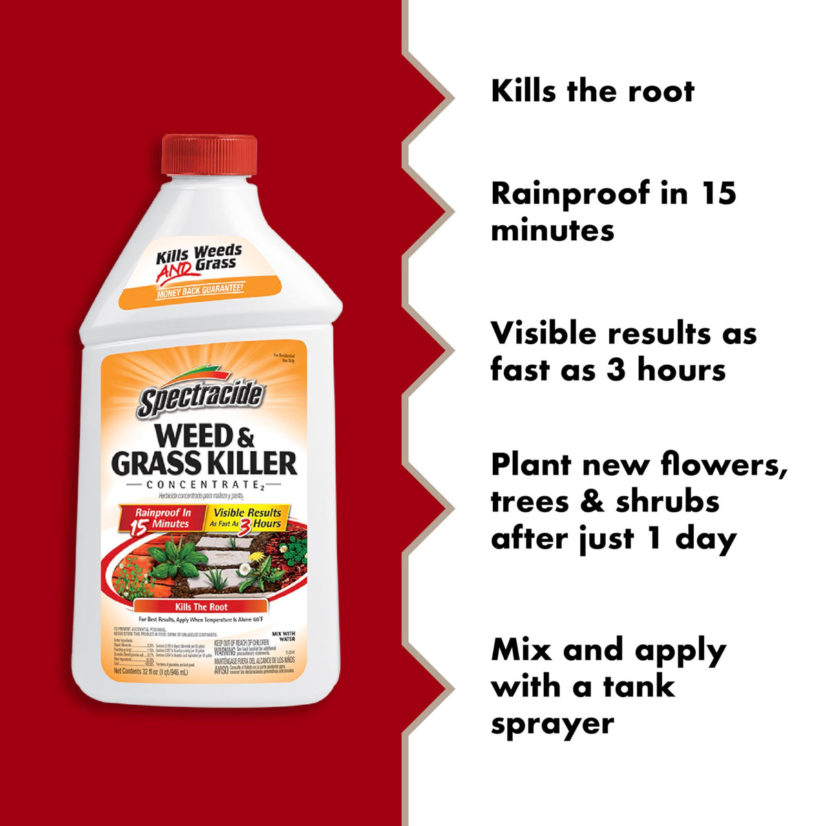 Spectracide Weed and Grass Killer Concentrate ready for patio spot treatment spray