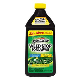 Spectracide Weed Stop for Lawns concentrate bottle for easy weed control without harming turf.