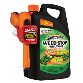 Spectracide Weed Stop for Lawns Plus Crabgrass Killer treated lawn showing weed control