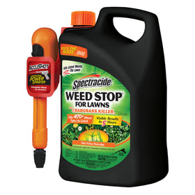 Spectracide Weed Stop for Lawns Plus Crabgrass Killer wide view of treated lawn