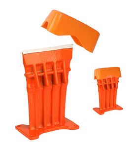SPEED FORCE firewood kindling splitter mounted on stump for safe operation