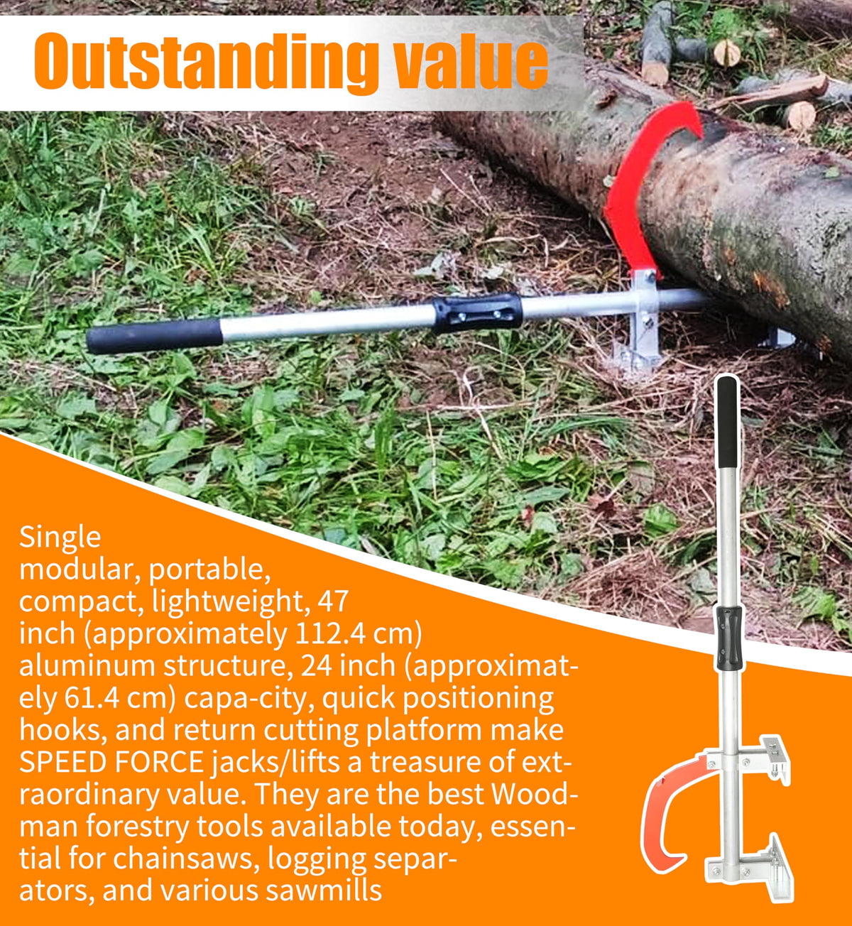 Speed Force TimberJack lightweight construction reduces fatigue during extended use.