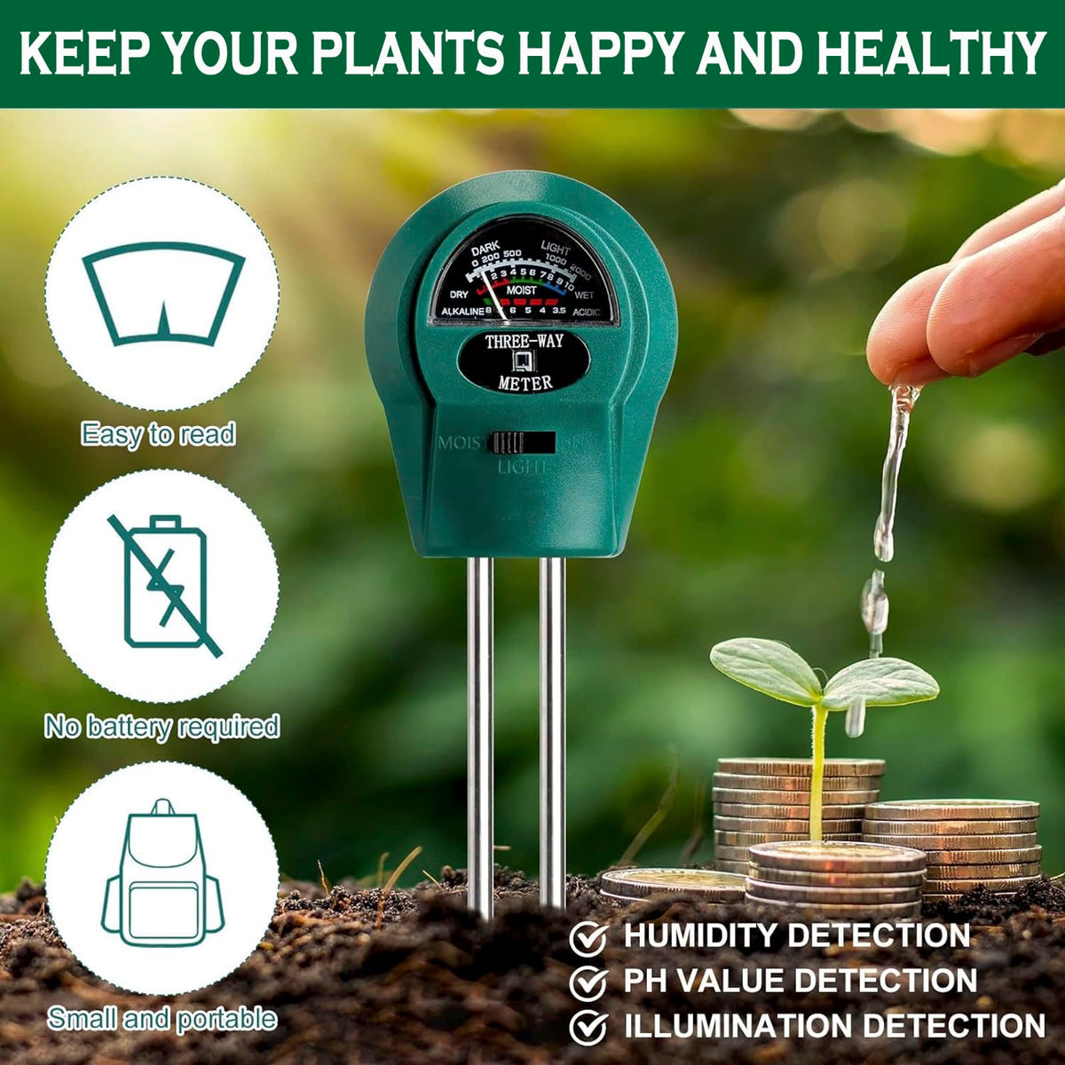 Speedinistic pH indicator supports soil balancing for better root growth.