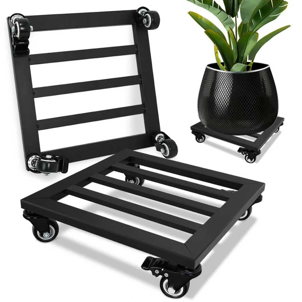 SPEETH Plant Caddy with Wheels 12-inch dolly for indoor and outdoor plant mobility