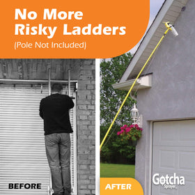 Spider and cobweb aerosol remover trigger for hard-to-reach corners.