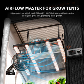 Spider Farmer clip fan with 10-speed dial for precise control