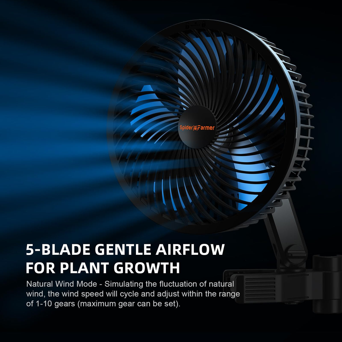 Spider Farmer IP54 weatherproof clip fan resists humidity in tents