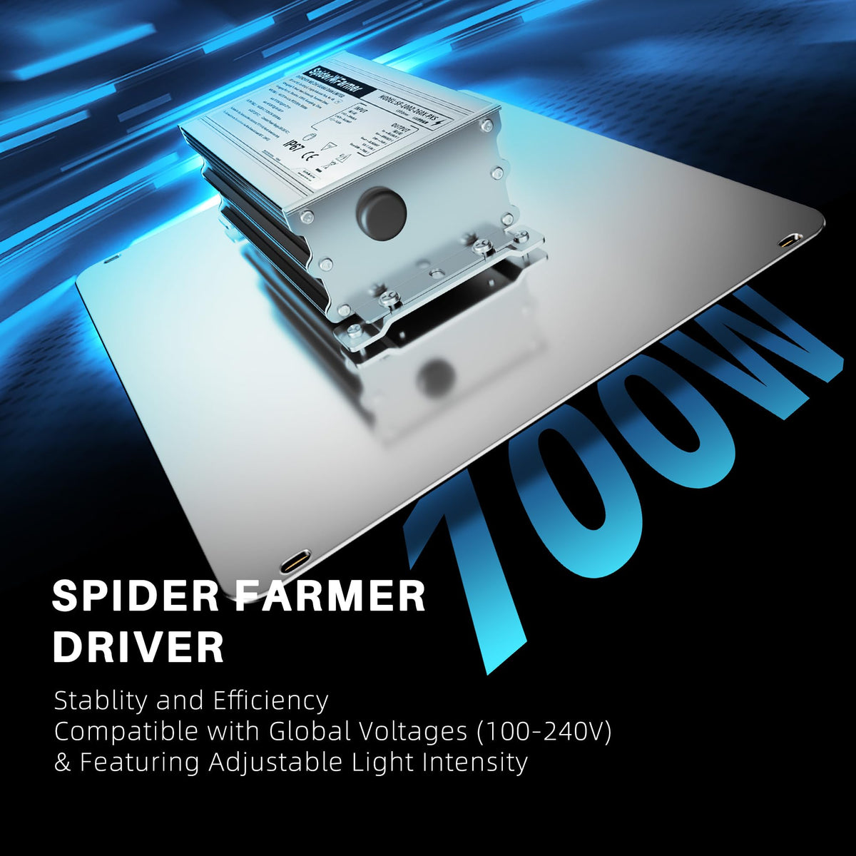 Aluminum heat sink of SF1000D for safe, efficient heat management.