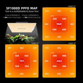 SF1000D over a 3x3 ft vegetative area promotes robust seedling growth.