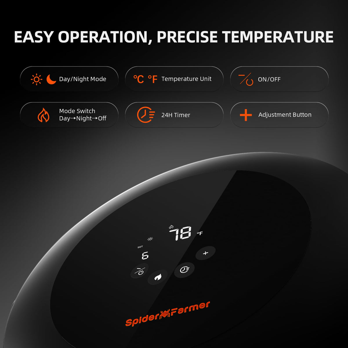 Spider Farmer tent heater extension hose 160cm keeps warm air away from leaves