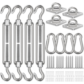 Spiglamm 6inch shade sail hardware kit: complete set for secure outdoor installations