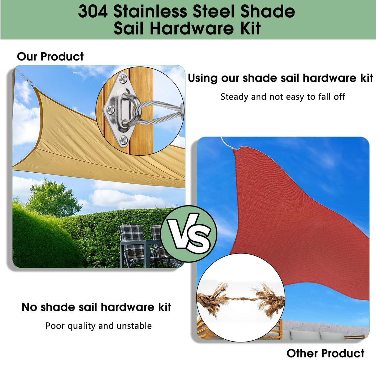 Spiglamm screws and expansion bolts for durable, secure mounting of shade hardware.