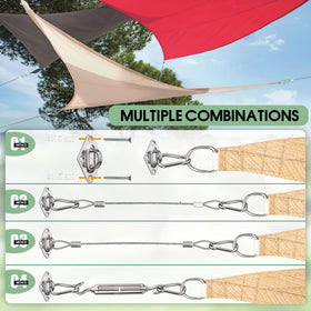 Spiglamm snap hooks provide quick, reliable shade sail connections outdoors.