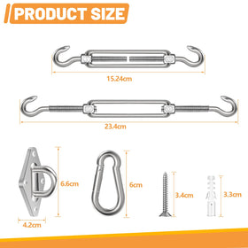 Spiglamm stainless steel hardware close-up: high durability for windy outdoor spaces