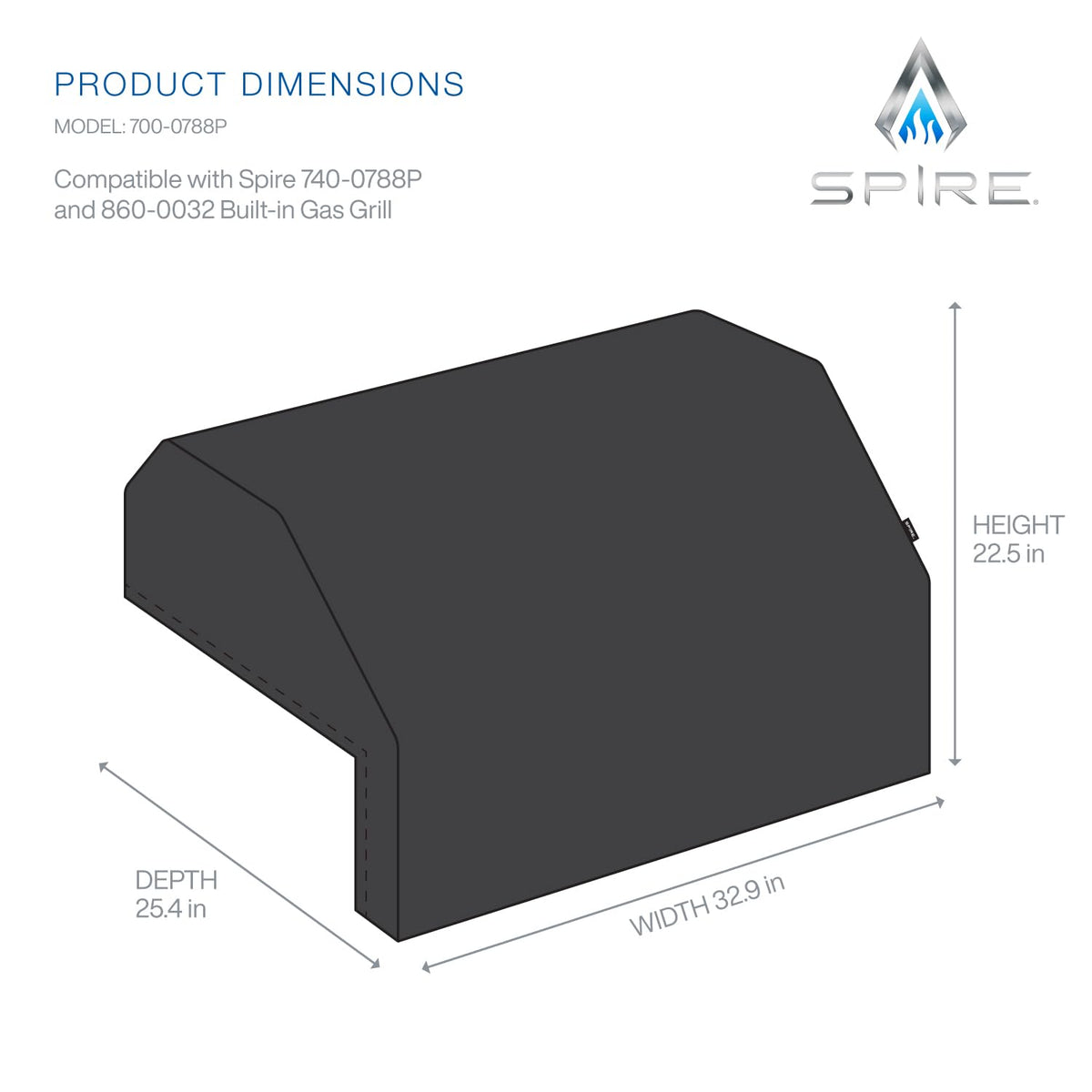 SPIRE cover demonstrates all-weather durability, shielding grill from rain, snow, and sun
