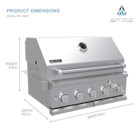 SPIRE Premium island head side panel highlights rust-resistant, easy-clean surface for outdoor kitchens.