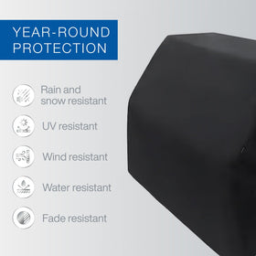 SPIRE water-repellent polyester PVC blend resists rain and UV fading