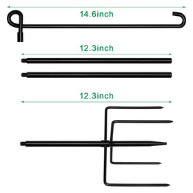 Easy 1-2 minute assembly with included 4 poles for quick setup.