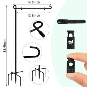 Iron pole with anti-rust coating withstands rain and humidity.