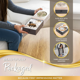Spiritwind elegant drawer-box packaging makes a thoughtful sympathy gift.