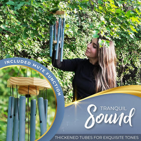Spiritwind Ocean Blue wind chimes rust proof aluminum tubes endure outdoor conditions.