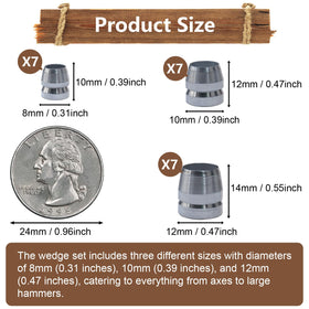 SPNKMJUJ reinforced-striking-surface wedge resists deformation for reliable hammering