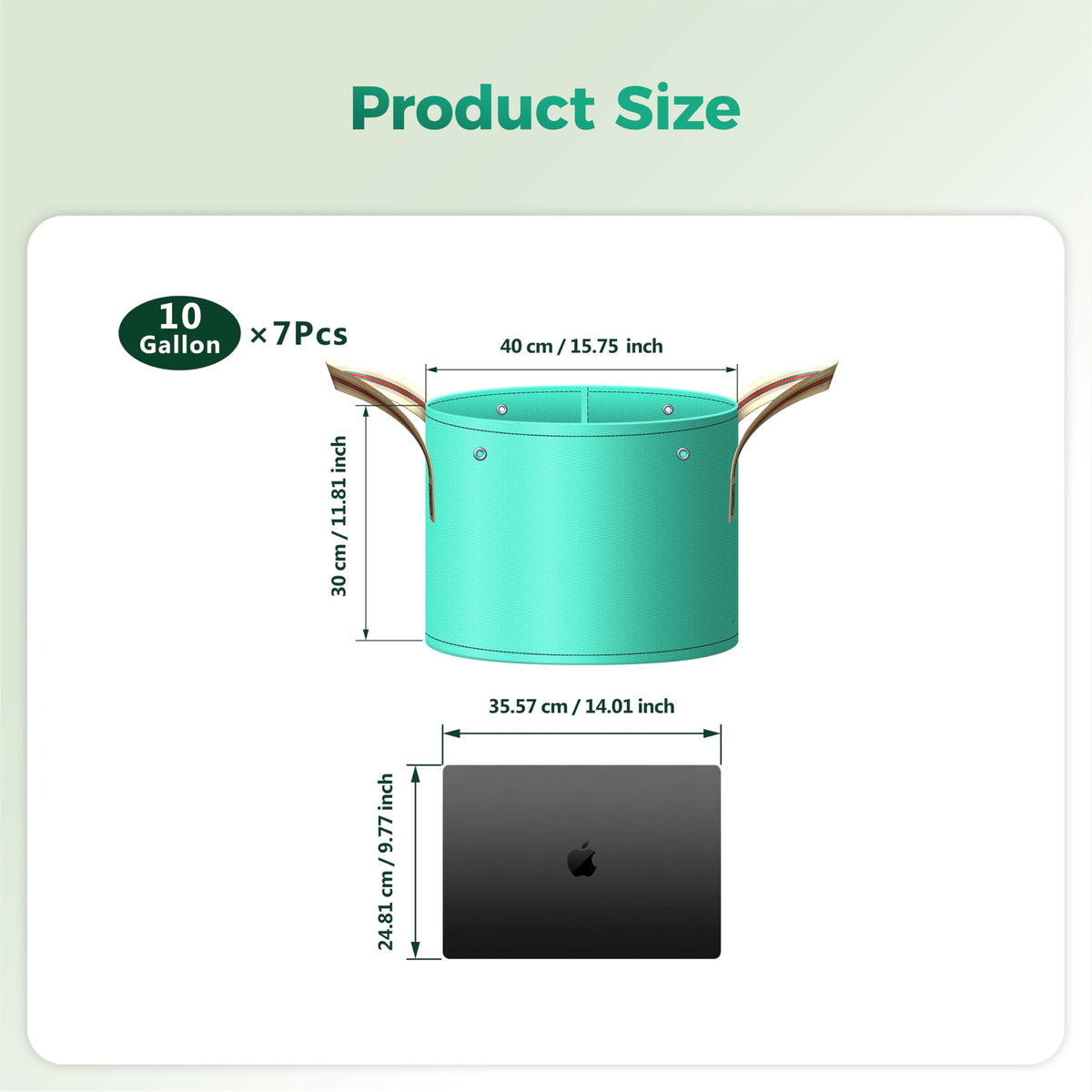 SPONDWILD grow bags with bottom drainage holes for irrigation control